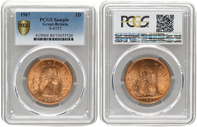 United Kingdom 1 Penny 1967. PCGS SAMPLE