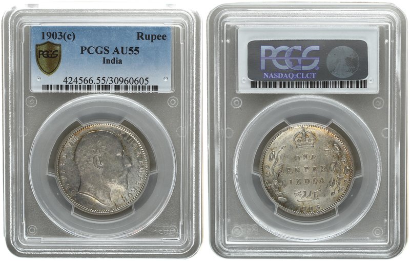 India 1 Rupee 1903. PCGS AU 55