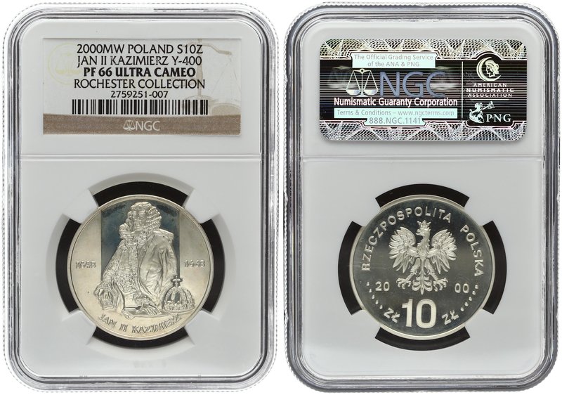 Poland 10 Zlotych 2000. NGC PF 66 ULTRA CAMEO