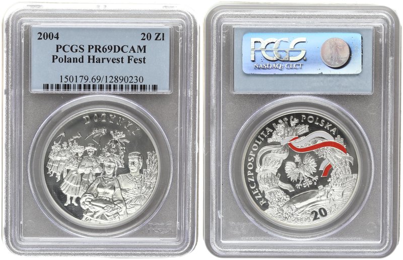 Poland 20 Zlotych 2004. PCGS PR 69 DCAM