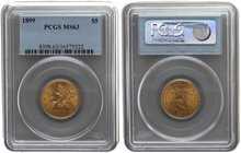 USA 5 Dollars 1899. PCGS MS 63