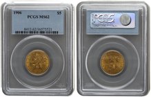 USA 5 Dollars 1906. PCGS MS 62