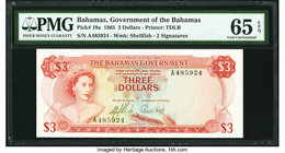 Bahamas Bahamas Government 3 Dollars 1965 Pick 19a PMG Gem Uncirculated 65 EPQ. 

HID09801242017
