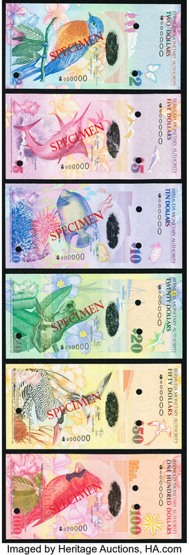Bermuda Monetary Authority 2; 5; 10; 20; 50; 100 Dollars 2009 Pick 57s; 58s; 59s...