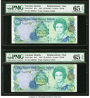 Cayman Islands Monetary Authority 50 Dollars 2001 Pick 29a* Replacement Two Consecutive Examples PMG Gem Uncirculated 65 EPQ. 

HID09801242017
