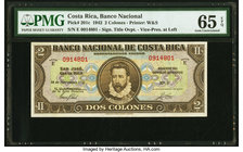 Costa Rica Banco Nacional 2 Colones 18.11.1942 Pick 201c PMG Gem Uncirculated 65 EPQ. 

HID09801242017