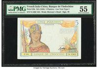 French Indochina Banque de l'Indo-Chine 5 Piastres ND (1936) Pick 55b PMG About Uncirculated 55. 

HID09801242017