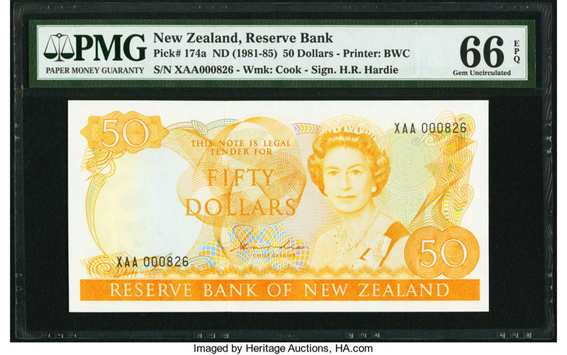 New Zealand Reserve Bank of New Zealand 50 Dollars ND (1981-85) Pick 174a PMG Ge...