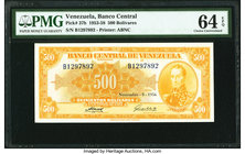 Venezuela Banco Central De Venezuela 500 Bolivares 8.11.1956 Pick 37b PMG Choice Uncirculated 64 EPQ. 

HID09801242017