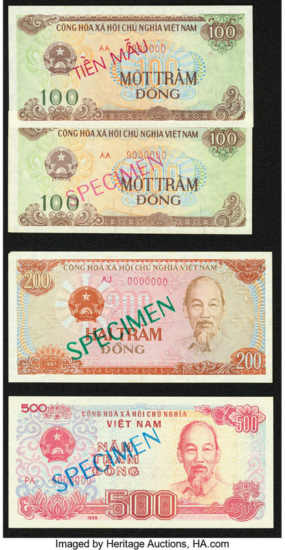 A Colorful Assortment of Specimen Notes from Vietnam. Crisp Uncirculated. 

HID0...