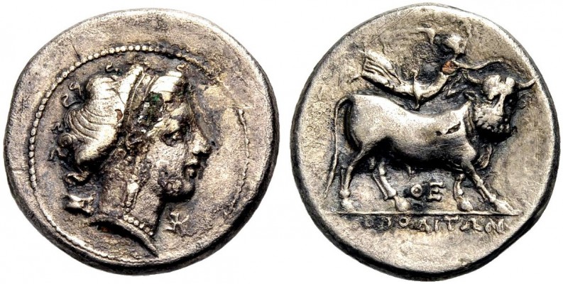 GRIECHISCHE MÜNZEN 
 KAMPANIEN 
 NEAPOLIS 
 Nomos, 325-241 v. Chr., gefüttert...