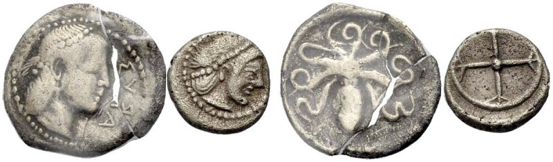 GRIECHISCHE MÜNZEN 
 SIZILIEN 
 SYRAKUS 
 Obol, 475-470 v. Chr. Zeit des Hier...