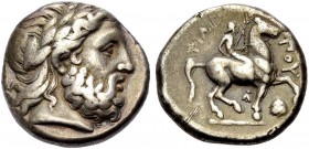 GRIECHISCHE MÜNZEN 
 MAKEDONIEN 
 KÖNIGE VON MAKEDONIEN 
 Philippos II., 359-336 v. Chr. 
 Tetradrachmon, c. 342/1-c. 329/8 v. Chr. Amphipolis. Ko...