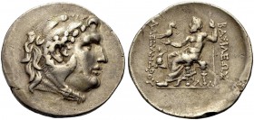 GRIECHISCHE MÜNZEN 
 MAKEDONIEN 
 KÖNIGE VON MAKEDONIEN 
 Alexander III. der Grosse, 336-323 v. Chr. 
 Tetradrachmon, postum, 250-175 v. Chr. Mese...