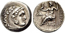 GRIECHISCHE MÜNZEN 
 MAKEDONIEN 
 KÖNIGE VON MAKEDONIEN 
 Alexander III. der Grosse, 336-323 v. Chr. 
 Drachme, postum, ca. 310-301 v. Chr. Lampsa...