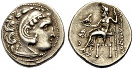 GRIECHISCHE MÜNZEN 
 MAKEDONIEN 
 KÖNIGE VON MAKEDONIEN 
 Alexander III. der Grosse, 336-323 v. Chr. 
 Drachme, postum, ca. 310 v. Chr. Kolophon (...