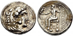 GRIECHISCHE MÜNZEN 
 MAKEDONIEN 
 KÖNIGE VON MAKEDONIEN 
 Alexander III. der Grosse, 336-323 v. Chr. 
 Tetradrachmon, c. 325-323 v. Chr. Myriandro...