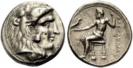 GRIECHISCHE MÜNZEN 
 MAKEDONIEN 
 KÖNIGE VON MAKEDONIEN 
 Alexander III. der Grosse, 336-323 v. Chr. 
 Tetradrachmon, 330-320 v. Chr. Byblos (?). ...