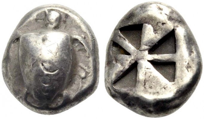 GRIECHISCHE MÜNZEN 
 AIGINA 
 Stater, c. 525-475 v. Chr. Schildkröte, Kopf l.,...