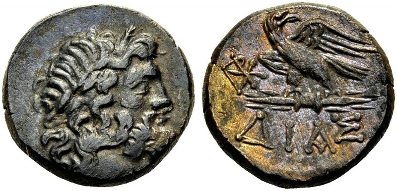 GRIECHISCHE MÜNZEN 
 BITHYNIEN 
 DIA 
 Bronze, 120-63 v. Chr. Bärtiger Zeusko...