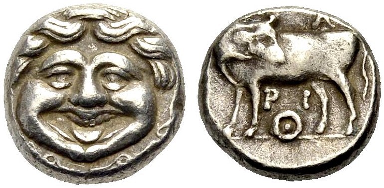 GRIECHISCHE MÜNZEN 
 MYSIEN 
 PARION 
 Hemidrachmon, 4. Jh. v. Chr. Gorgoneio...