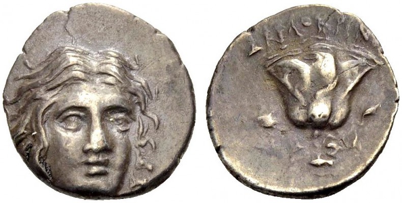 GRIECHISCHE MÜNZEN 
 INSELN VOR KARIEN 
 RHODOS 
 Drachme, c. 205-190 v. Chr....