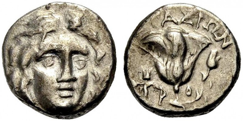 GRIECHISCHE MÜNZEN 
 INSELN VOR KARIEN 
 RHODOS 
 Drachme (reduziert), c. 205...