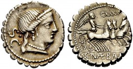 RÖMISCHE MÜNZEN 
 RÖMISCHE REPUBLIK 
 C. Naevius Balbus, 79 v. Chr. Serratus. S.C Kopf der Juno mit Diadem n. r. Rv. C. NAE. BALB Victoria in n. r. ...