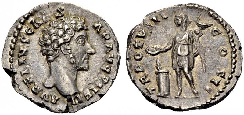 RÖMISCHE MÜNZEN 
 KAISERZEIT 
 Marcus Aurelius Caesar, 138-161. Denar, 153-154...