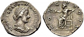RÖMISCHE MÜNZEN 
 KAISERZEIT 
 Lucilla, († 182), Gemahlin des Lucius Verus, Tochter des M. Aurelius. Denar, 164-169 oder später. LVCILLAE AVG ANTONI...