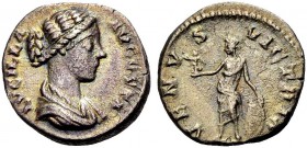 RÖMISCHE MÜNZEN 
 KAISERZEIT 
 Lucilla, († 182), Gemahlin des Lucius Verus, Tochter des M. Aurelius. Denar. 164-169 LVCILLA - AVGVSTA Drap. Büste n....