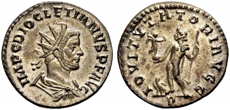 RÖMISCHE MÜNZEN 
 KAISERZEIT 
 Diocletianus, 284-305. Aurelianus, Lugdunum . D...