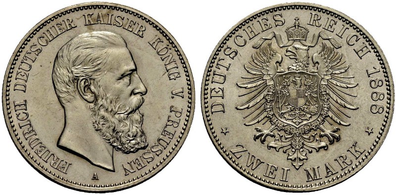 DEUTSCHE MÜNZEN SEIT 1871 
 PREUSSEN, KÖNIGREICH 
 FRIEDRICH III., 1888. 2 Mar...