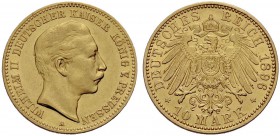 DEUTSCHE MÜNZEN SEIT 1871 
 PREUSSEN, KÖNIGREICH 
 WILHELM II., 1888-1918. 10 Mark 1896 A. J. 251.
 Sehr schön