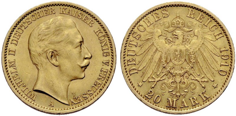 DEUTSCHE MÜNZEN SEIT 1871 
 PREUSSEN, KÖNIGREICH 
 WILHELM II., 1888-1918. 20 ...