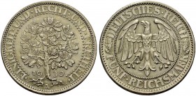 DEUTSCHE MÜNZEN SEIT 1871 
 WEIMARER REPUBLIK 
 5 Reichsmark 1930 A, Eichbaum. J. 331.
 Vorzüglich