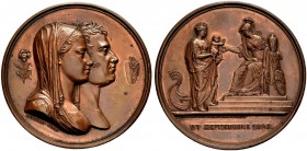 EUROPÄISCHE MÜNZEN UND MEDAILLEN 
 FRANKREICH, KÖNIGLICHE MÜNZEN 
 HENRI V, PRÉTENDANT, 1820-1883. Bronzemedaille 1820 (von Andrieu) auf seine Gebur...