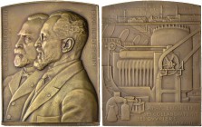 EUROPÄISCHE MÜNZEN UND MEDAILLEN 
 THAON, STADT 
 LEDERLIN, Paul, Industrieller der Textilchemie. Bronzeplakette 1923 (von Lavrillier) der Blanchiss...