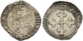 EUROPÄISCHE MÜNZEN UND MEDAILLEN 
 ITALIEN 
 CASA SAVOIA 
 EMANUELE FILIBERTO, 1553-1580. 3 Grossi 1560, Nizza, Mzz. N. Gekröntes Wappen. Rv. Morit...