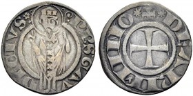 EUROPÄISCHE MÜNZEN UND MEDAILLEN 
 ITALIEN 
 RIMINI (EMILIA-ROMAGNA) 
 AUTONOM, 1265-1385. Grosso agontano. Stehender San Gaudenzio, .PP. S. GAV-DE...