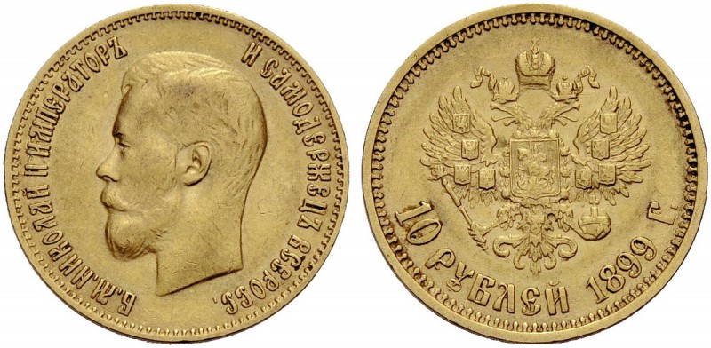 EUROPÄISCHE MÜNZEN UND MEDAILLEN 
 RUSSLAND 
 NIKOLAUS II., 1894-1917. 10 Rube...