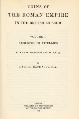 NUMISMATISCHE LITERATUR 
 ANTIKE NUMISMATIK 
 BRITISH MUSEUM. Coins of the Rom...