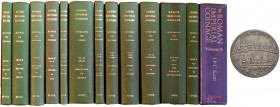 NUMISMATISCHE LITERATUR 
 ANTIKE NUMISMATIK 
 ROMAN IMPERIAL COINAGE. Vol. 1 bis 10. Vol. 1-7 und 9 Nachdruck London 1972, Vol. 8 London 1981, Vol. ...