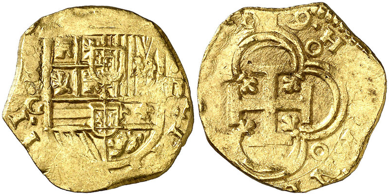1619. Felipe III. Sevilla. G. 2 escudos. (Cal. 48) (Tauler 100). 6,75 g. Acuñaci...
