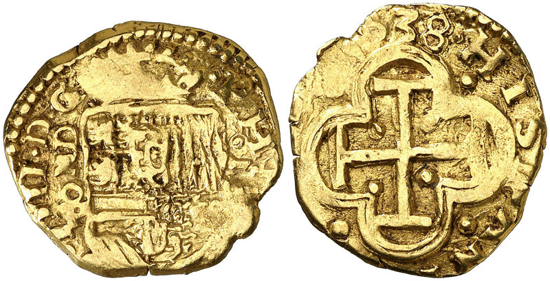 1638. Felipe IV. MD (Madrid). P. 2 escudos. (Cal. 142, mismo ejemplar) (Tauler 1...