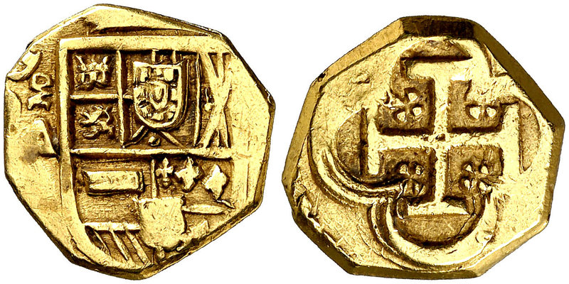 Felipe IV. MD (Madrid). A. 2 escudos. (Cal. tipo 34). 6,54 g. Fecha no visible. ...