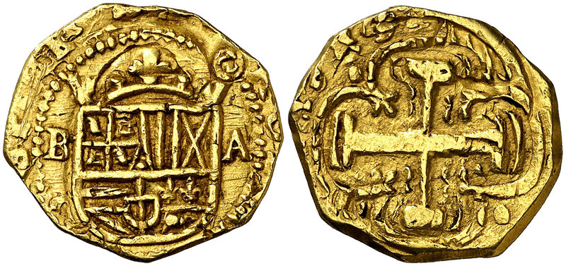 1685/4. Carlos II. Barcelona. A. 2 escudos. (Cal. 121, mismo ejemplar, no indica...