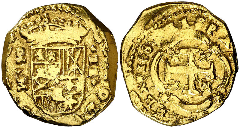 1687/6. Carlos II. MD (Madrid). M (JM ó M según Pellicer). 2 escudos. (Cal. falt...