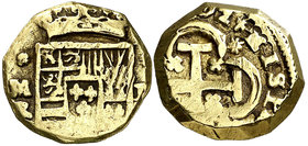 (17)02. Felipe V. M (Madrid). BR. 2 escudos. (Cal. falta) (Tauler 264a, mismo ejemplar). 6,78 g. Tipo "cruz". Ex Colección Isabel de Trastámara 27/05/...