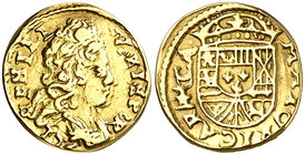 1726. Felipe V. Mallorca. 2 escudos. (Cal. 341) (Cru.C.G. 6002a) (Tauler 266e, mismo ejemplar de la edición digital). 6,61 g. Acuñación imperfecta de ...